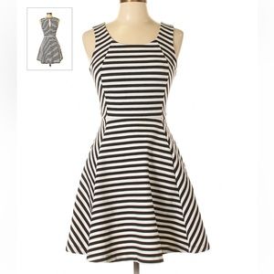 Express women’s black and white striped sleeveless dress